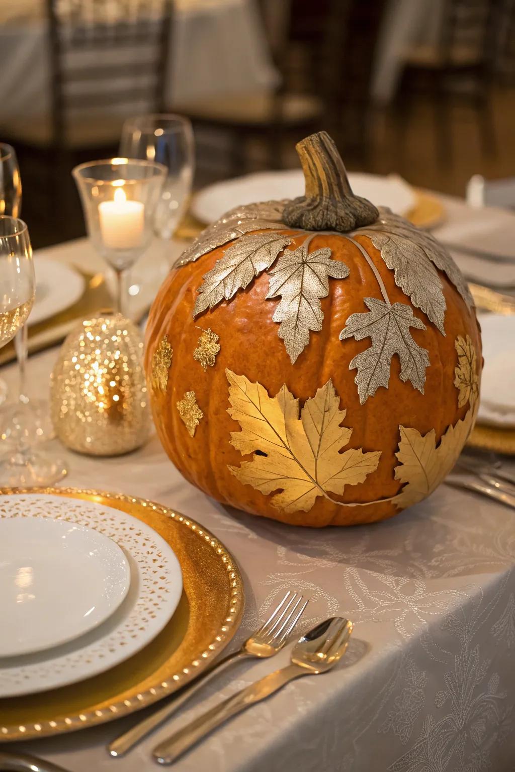 Embellish your pumpkins for a glamorous and elegant decor piece.