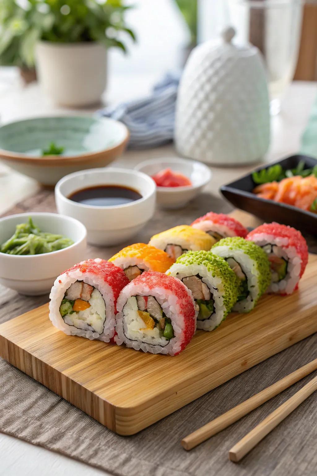 Inventive seaweed rolls render for a delightful dinner pursuit.