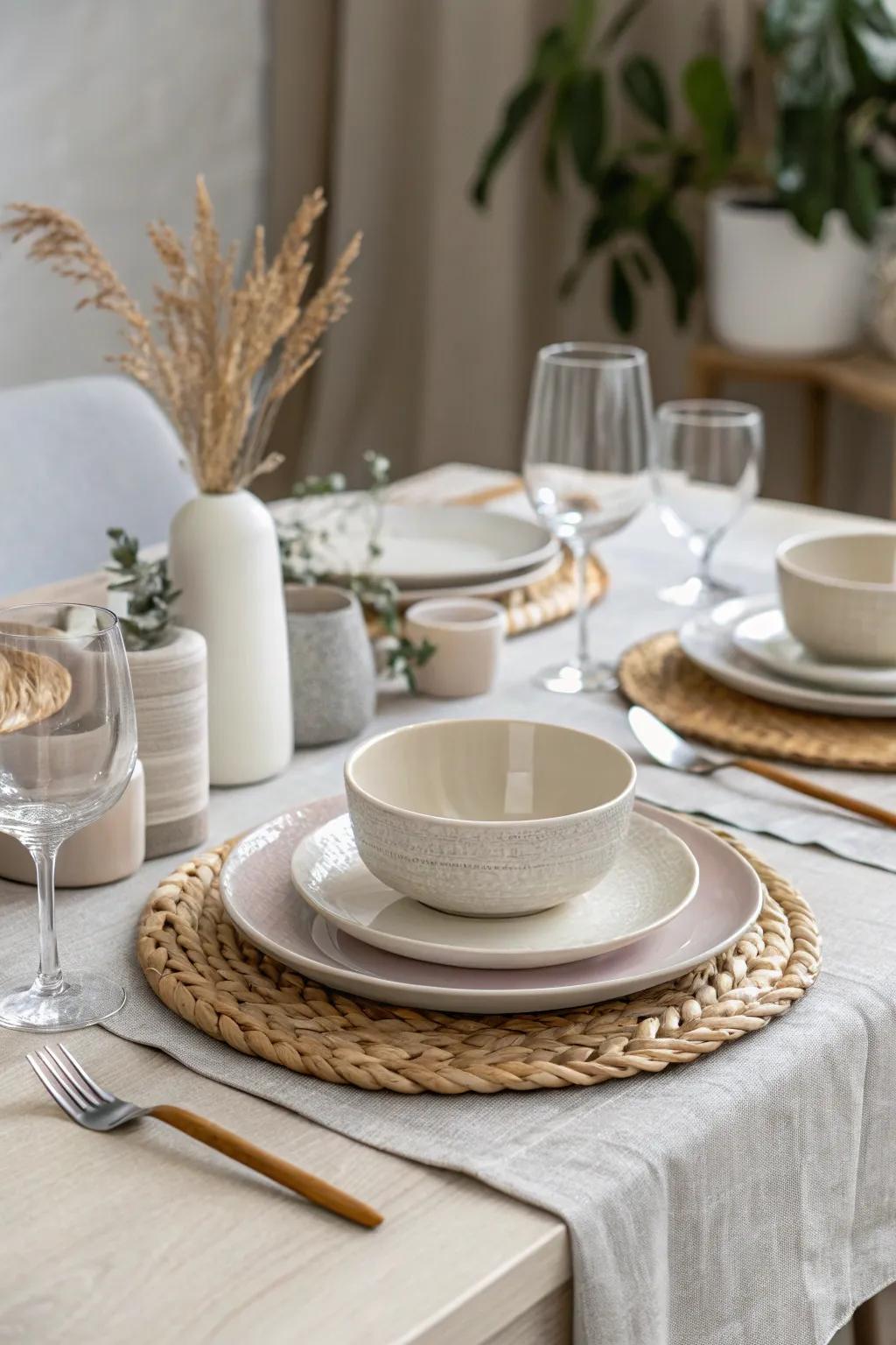 A subdued color scheme creates a peaceful, elegant atmosphere.