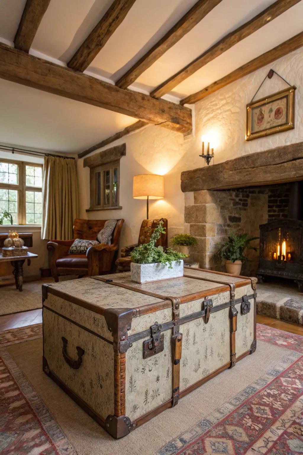 Historical chests increase both storage and visual attractiveness.