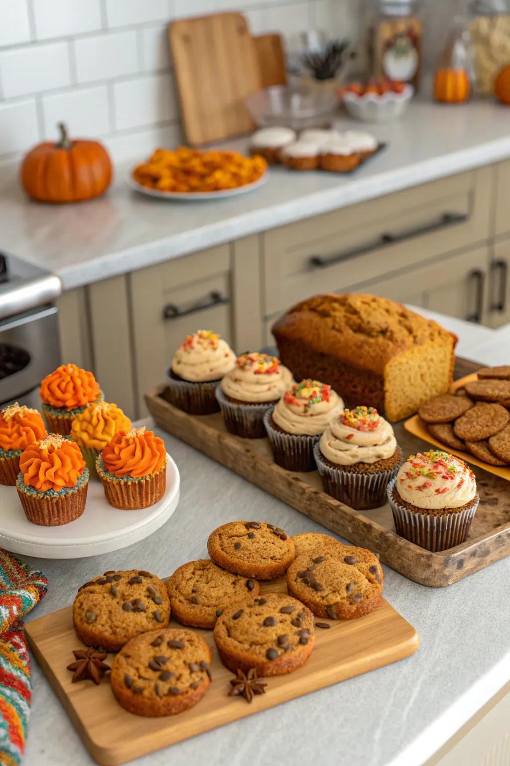 Scrumptious squash spice goodies ready to savor.