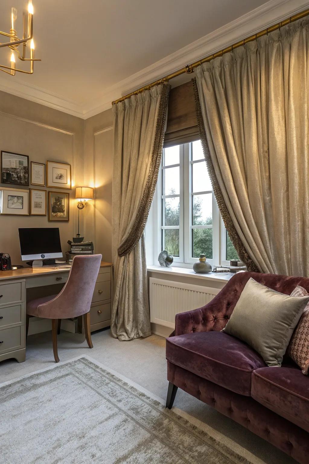 Lush materials add elegance and warmth to your office.