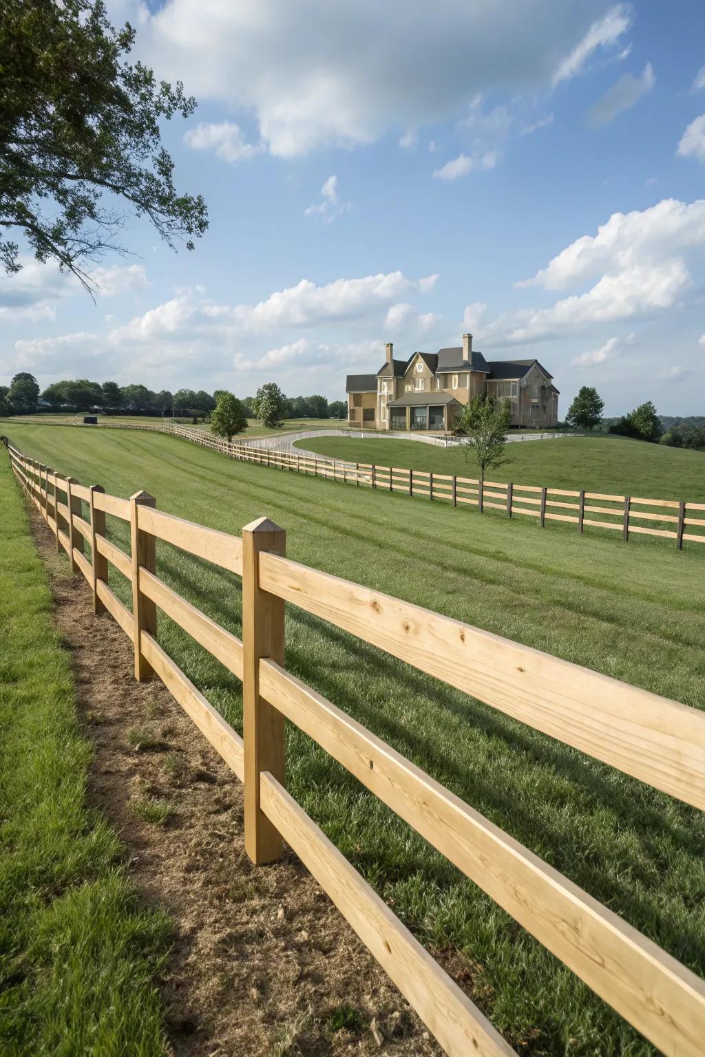 Slide rail fences offer a sleek, modern twist on a classic design.