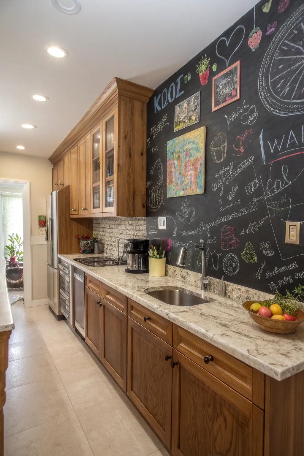 A drawing board wall is both fun and practical.