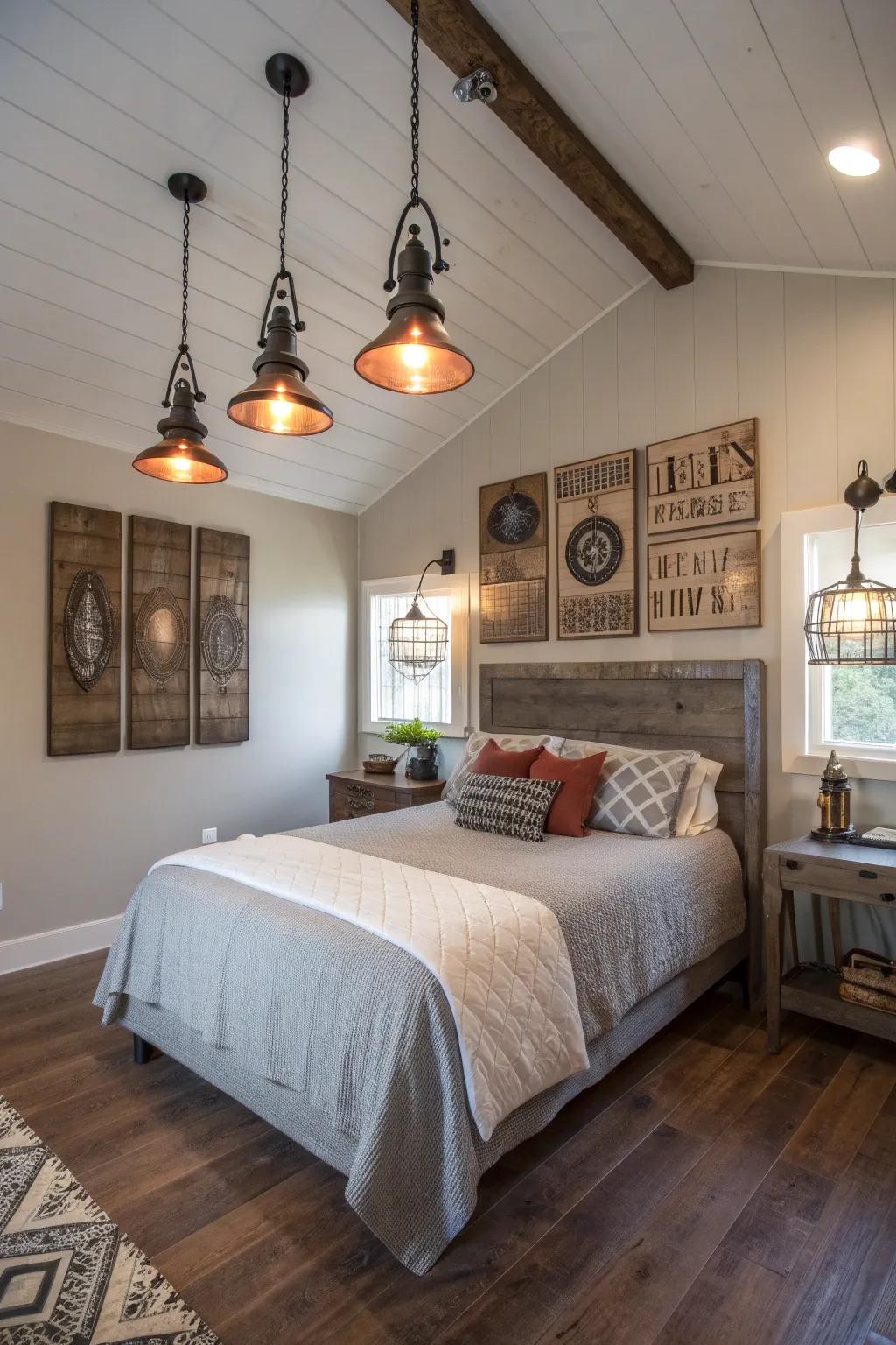 Industrial features inject a modern twist into farmhouse decor.