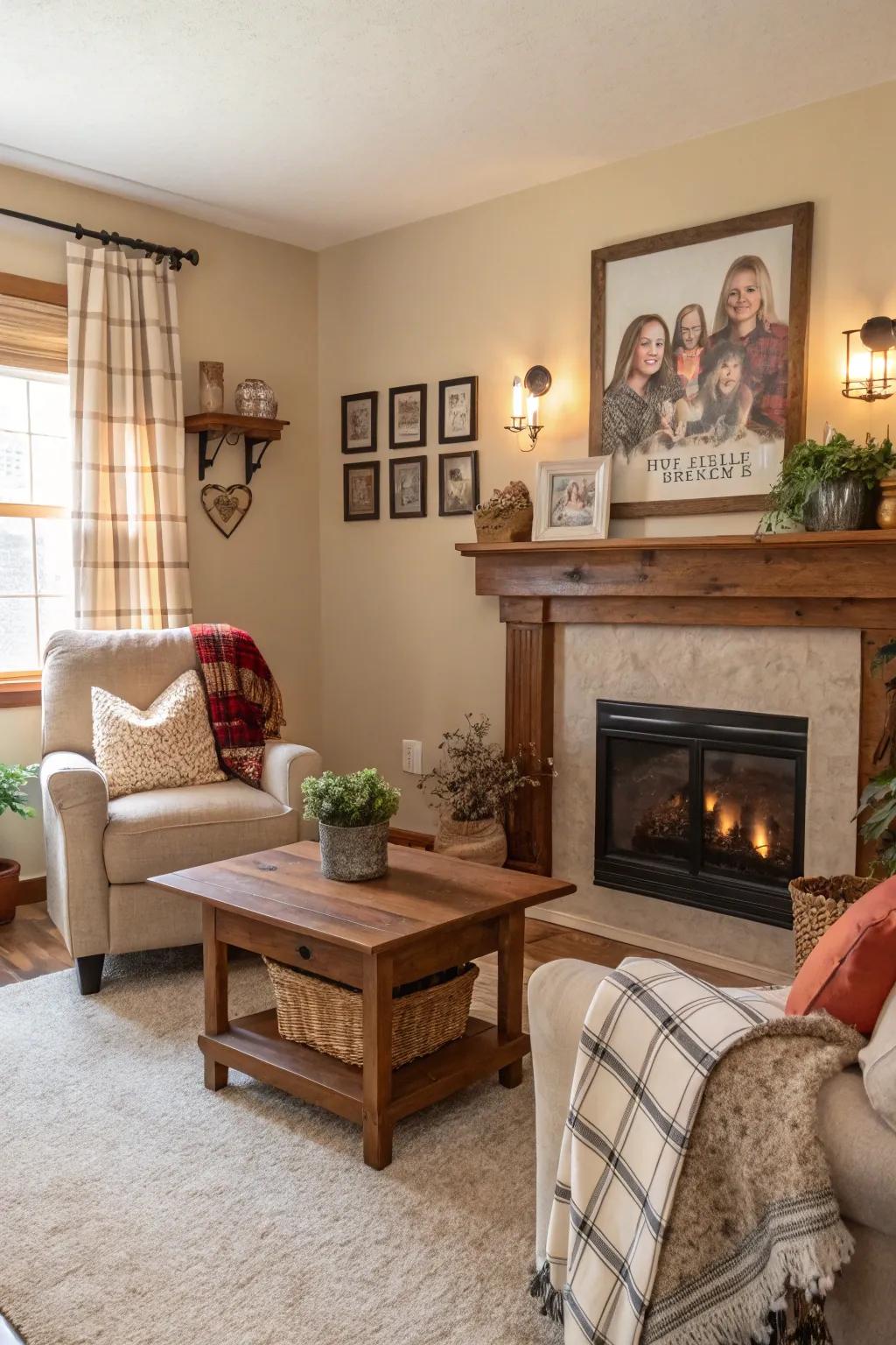 Comfort and warmth characterize this home style.