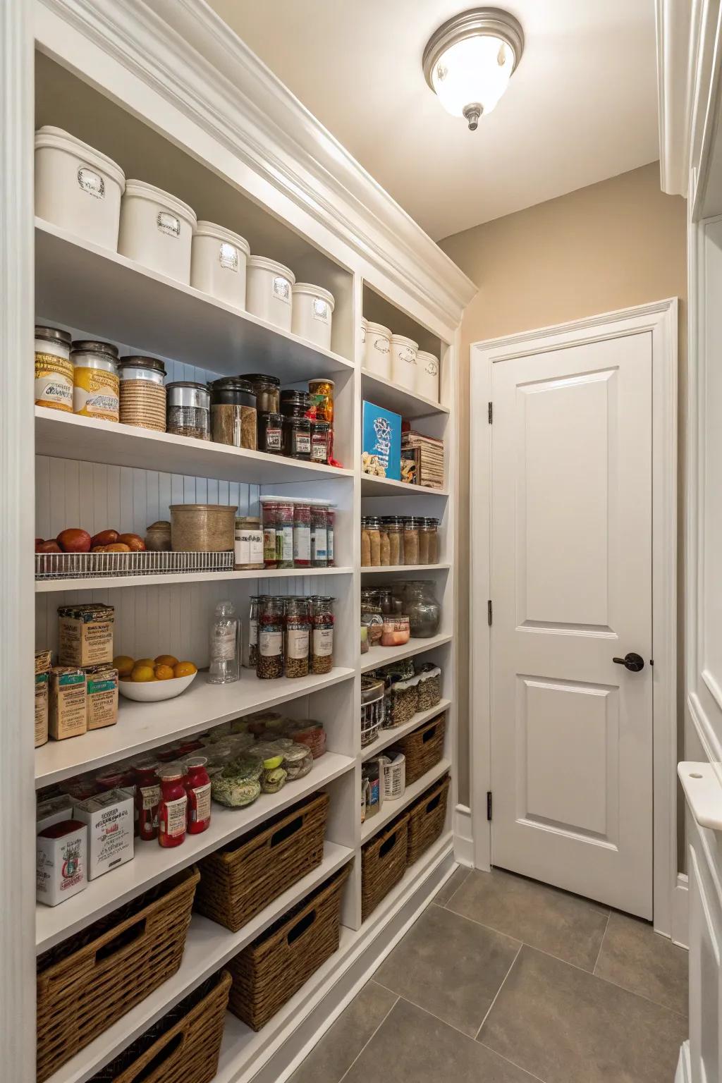 Polished pantry perfection using simulated trim.