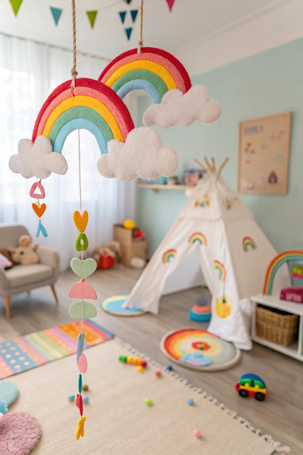 Felt garlands in fun shapes make kids happy and brighten their spaces.