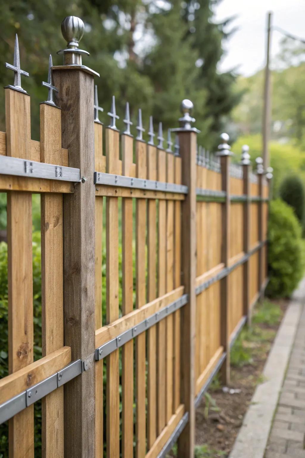 Intermixing materials fashions a captivating and singular fence.