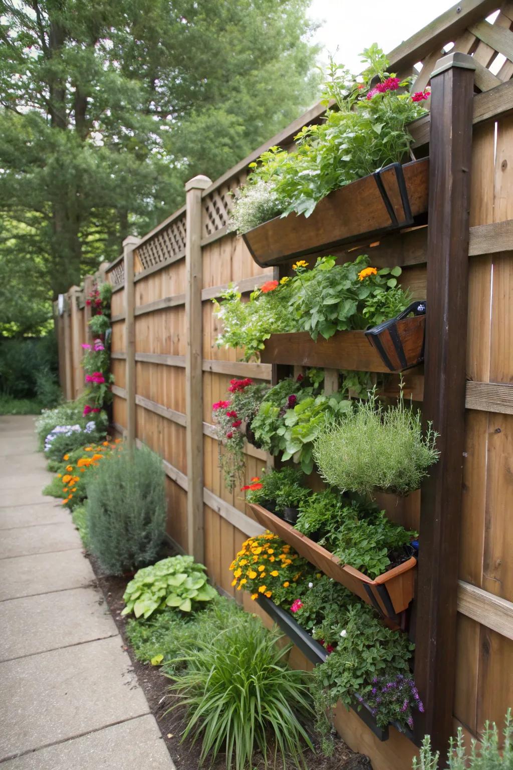 Forge a vibrant partition through a skyward garden fence.