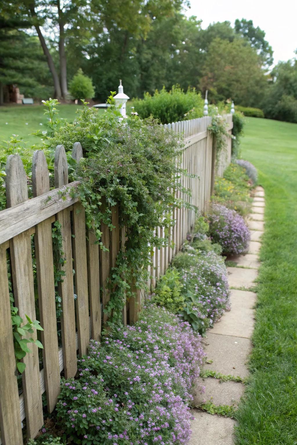 Thriving borders introduce organic greenery to your fence.