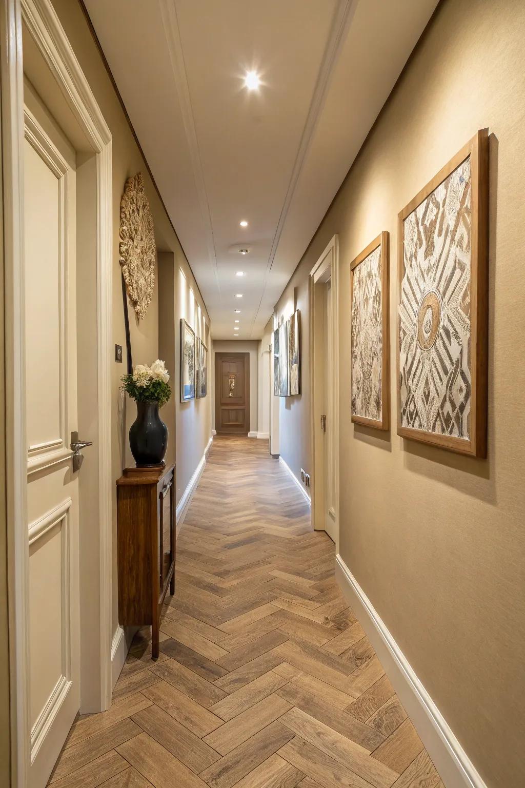 Herringbone patterns offer a timeless, sophisticated flair.