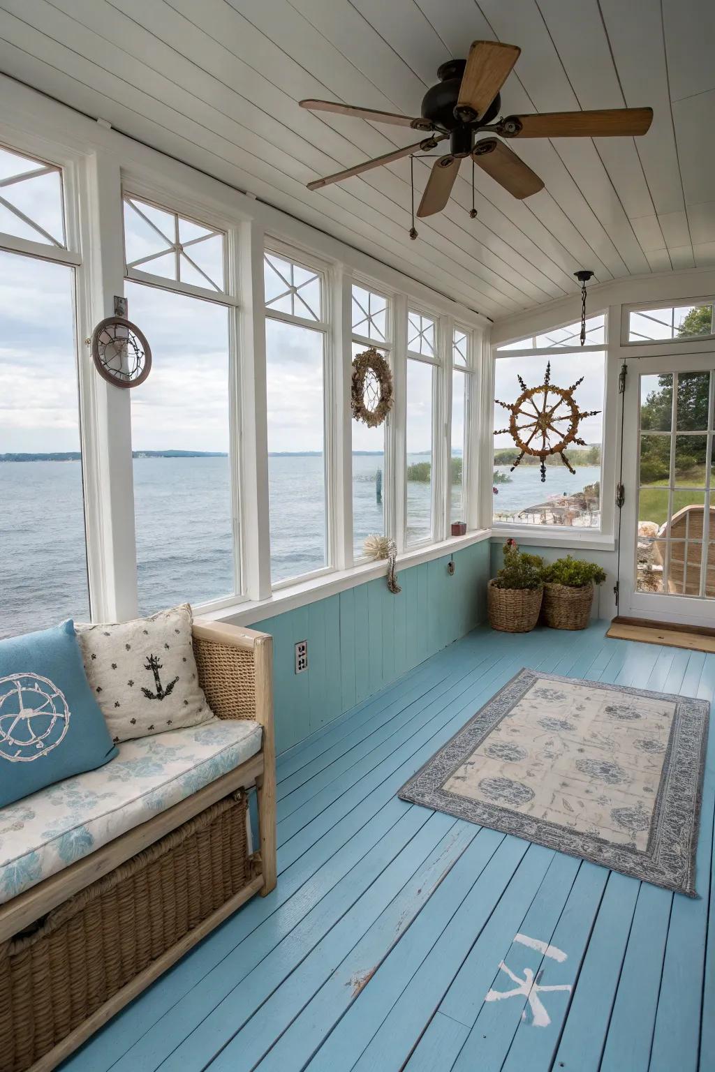 Painted timber flooring delivers a customizable and captivating style.