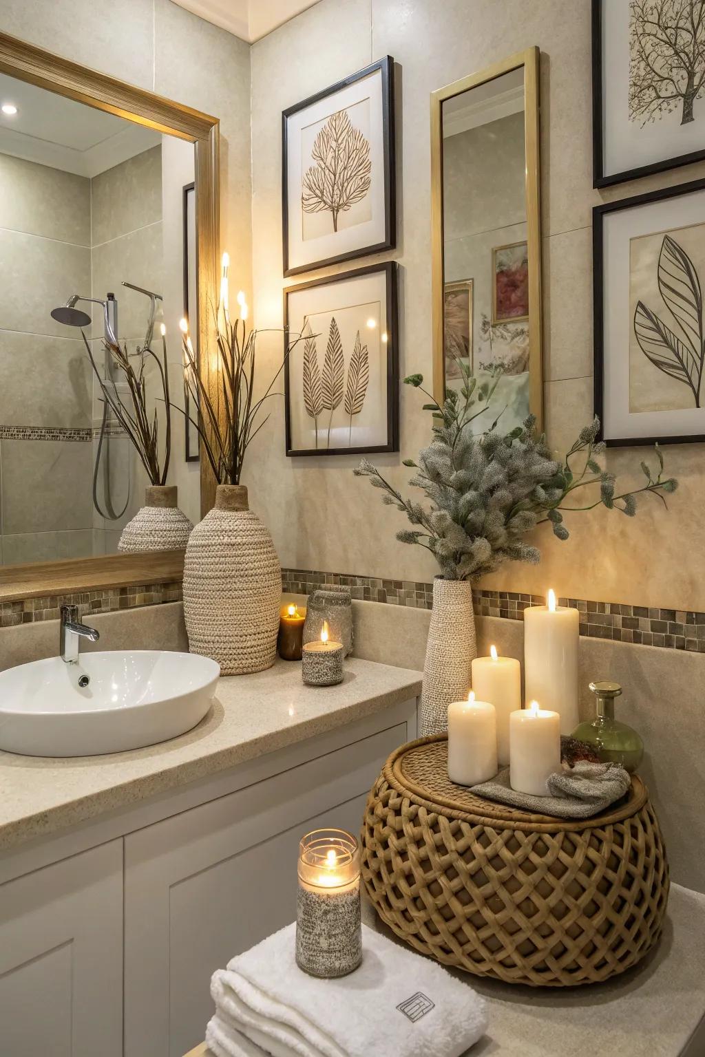 Personalized touches add aesthetics and warmth to your bathroom.