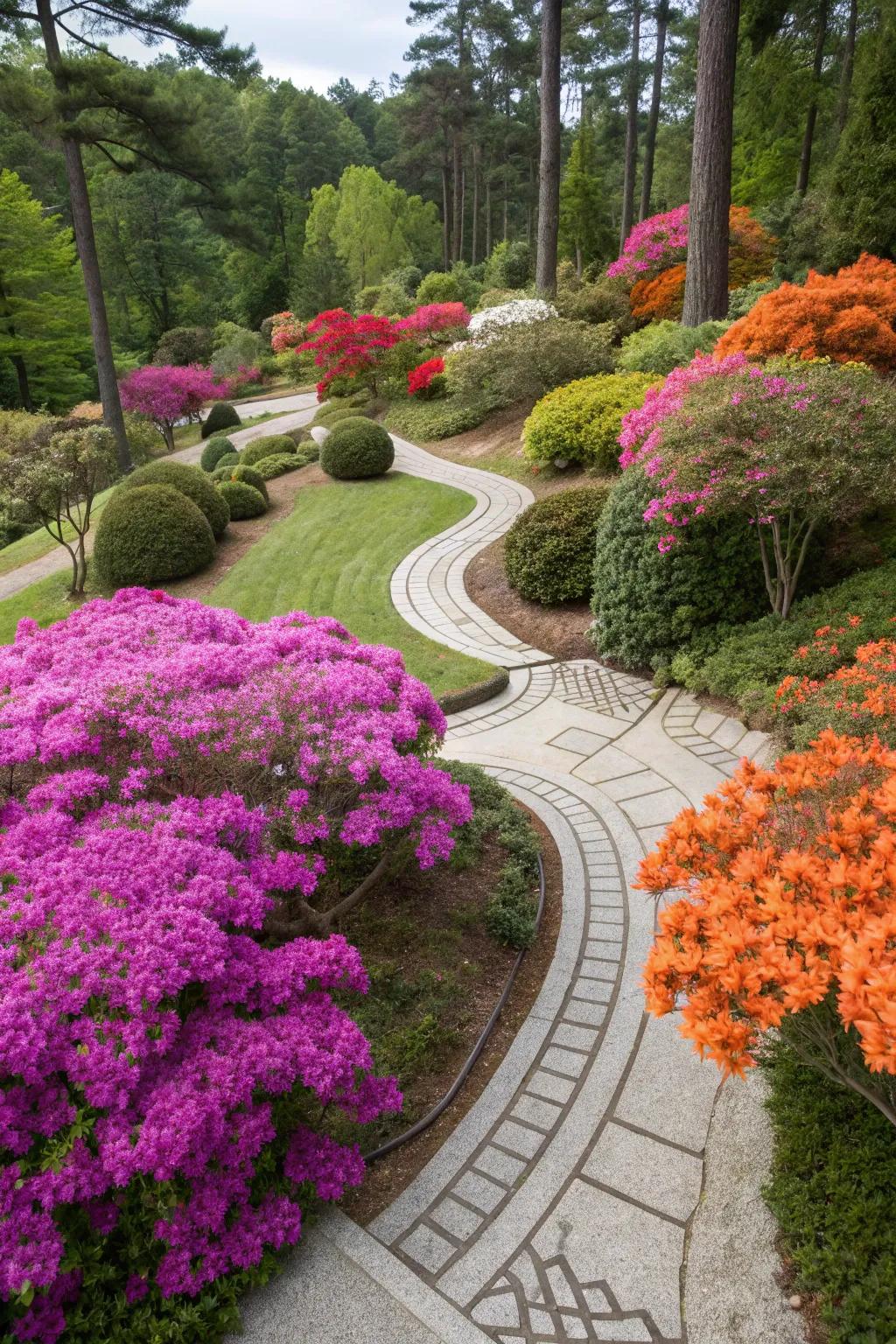 Embrace the extraordinary by experimenting with unexpected azalea color schemes.