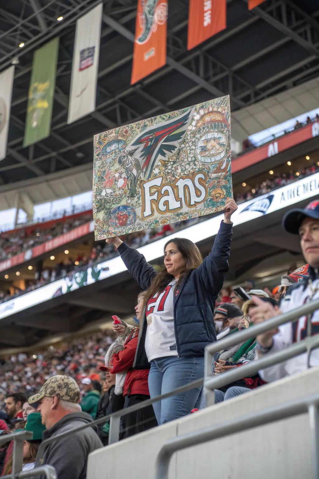 Artistic creations bring a personal touch to game day signs.
