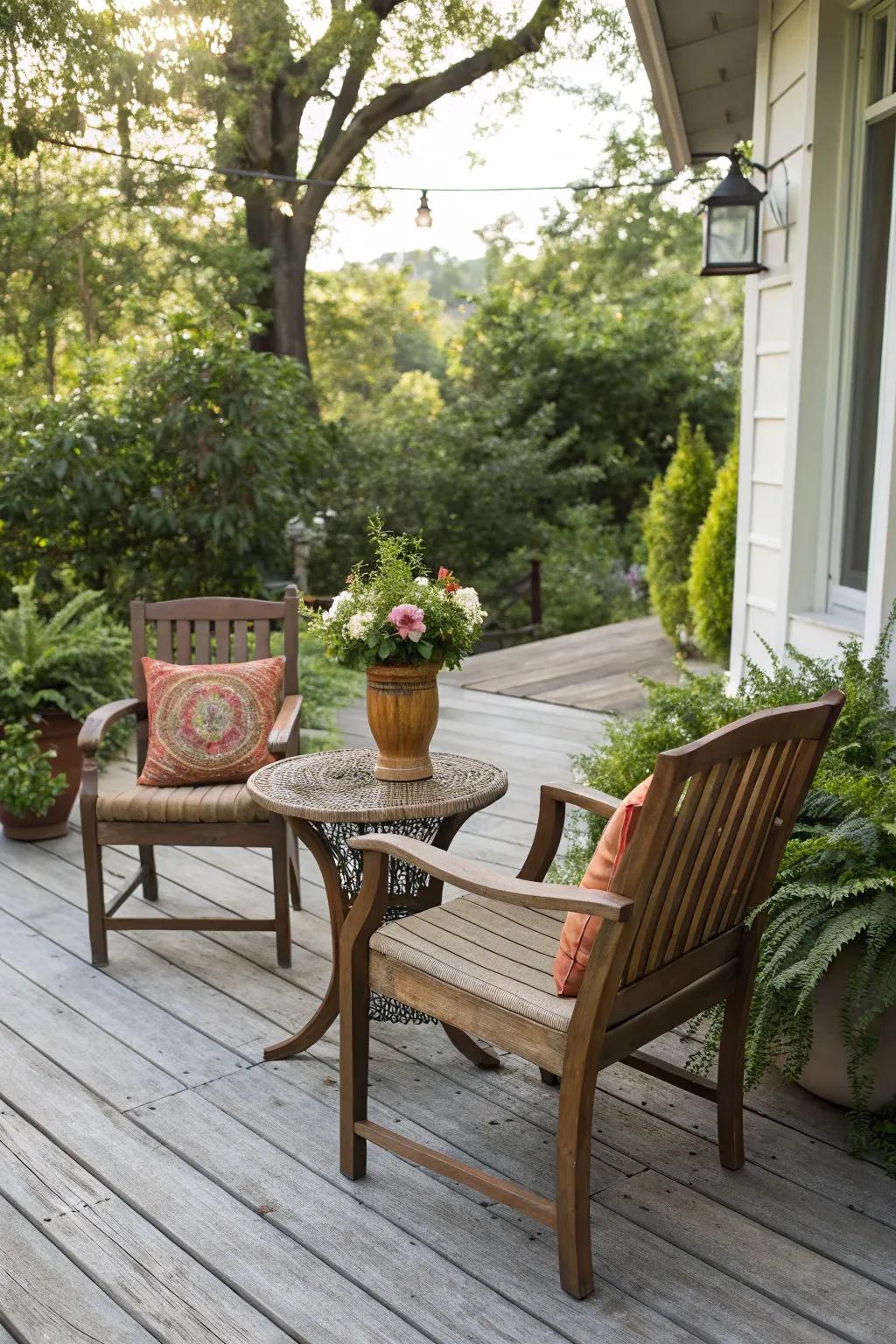 Symmetrical seating arrangements provide balance and harmony.