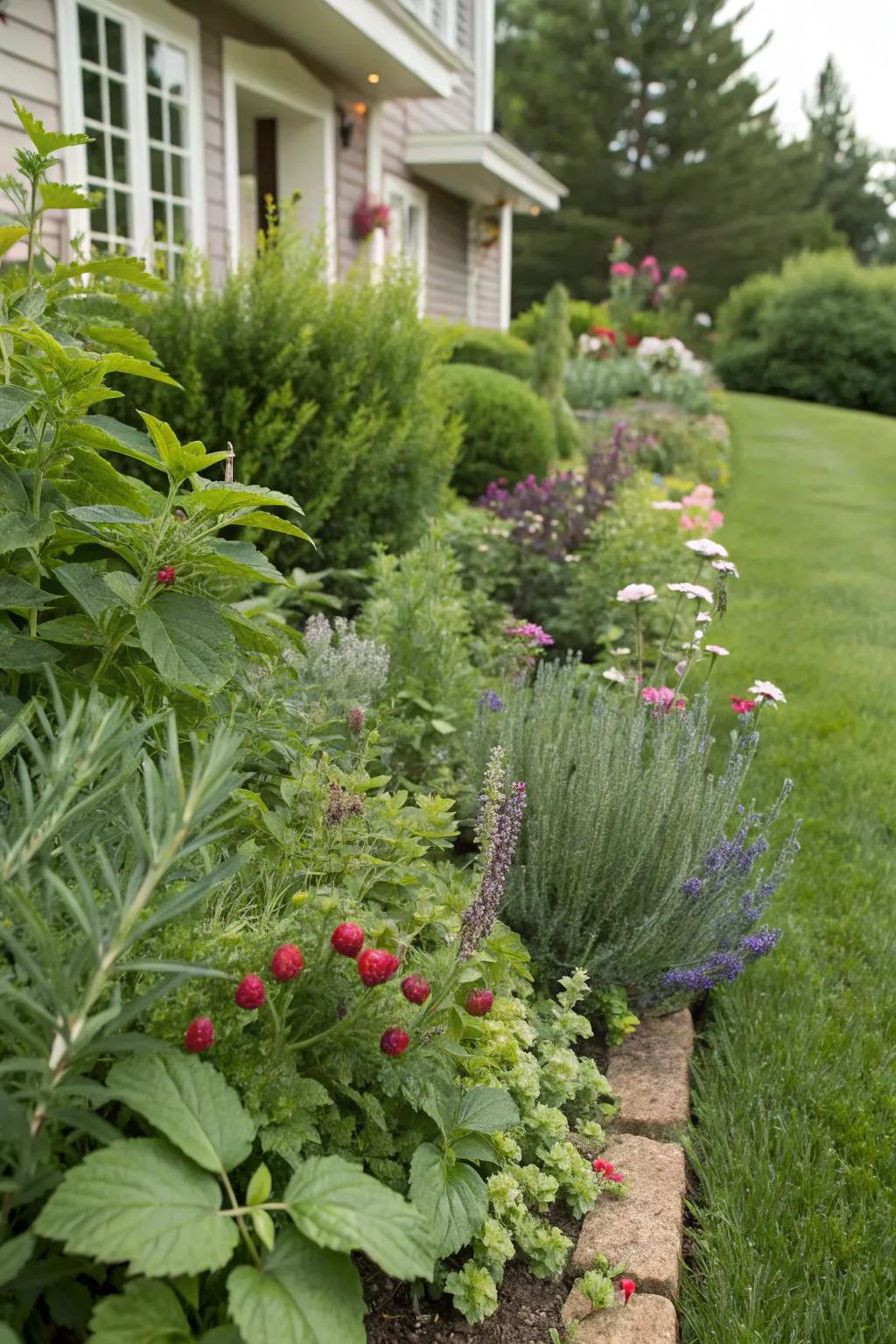 Edible plants contribute both flavor and attractiveness to your berm.