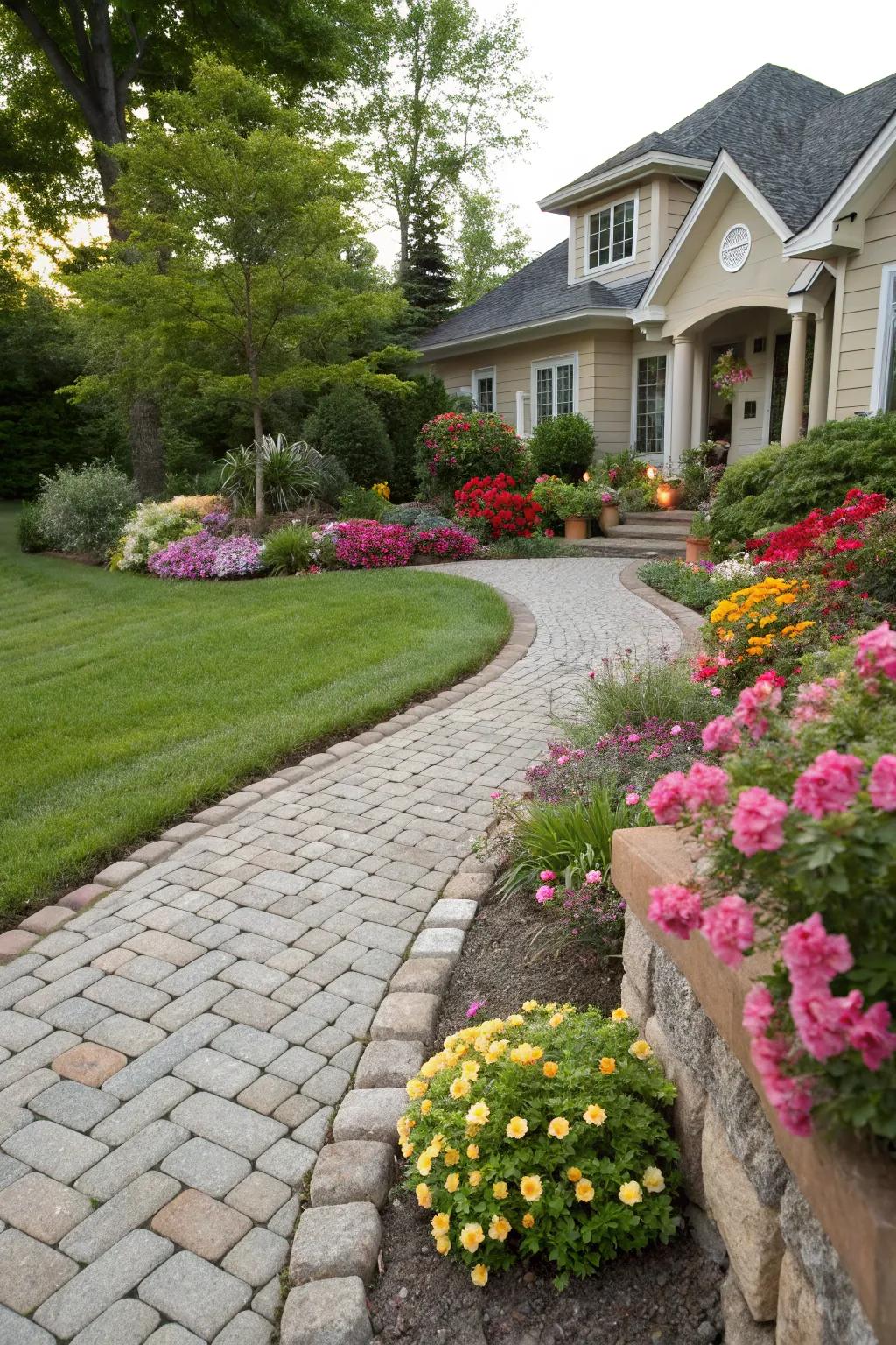 Cobblestone pavers bring old-world charm to your home.