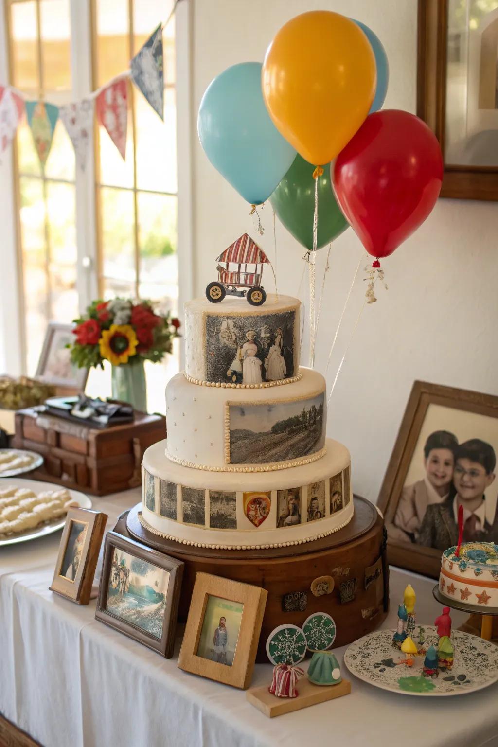 Take a sweet walk down memory lane with this photo cake!