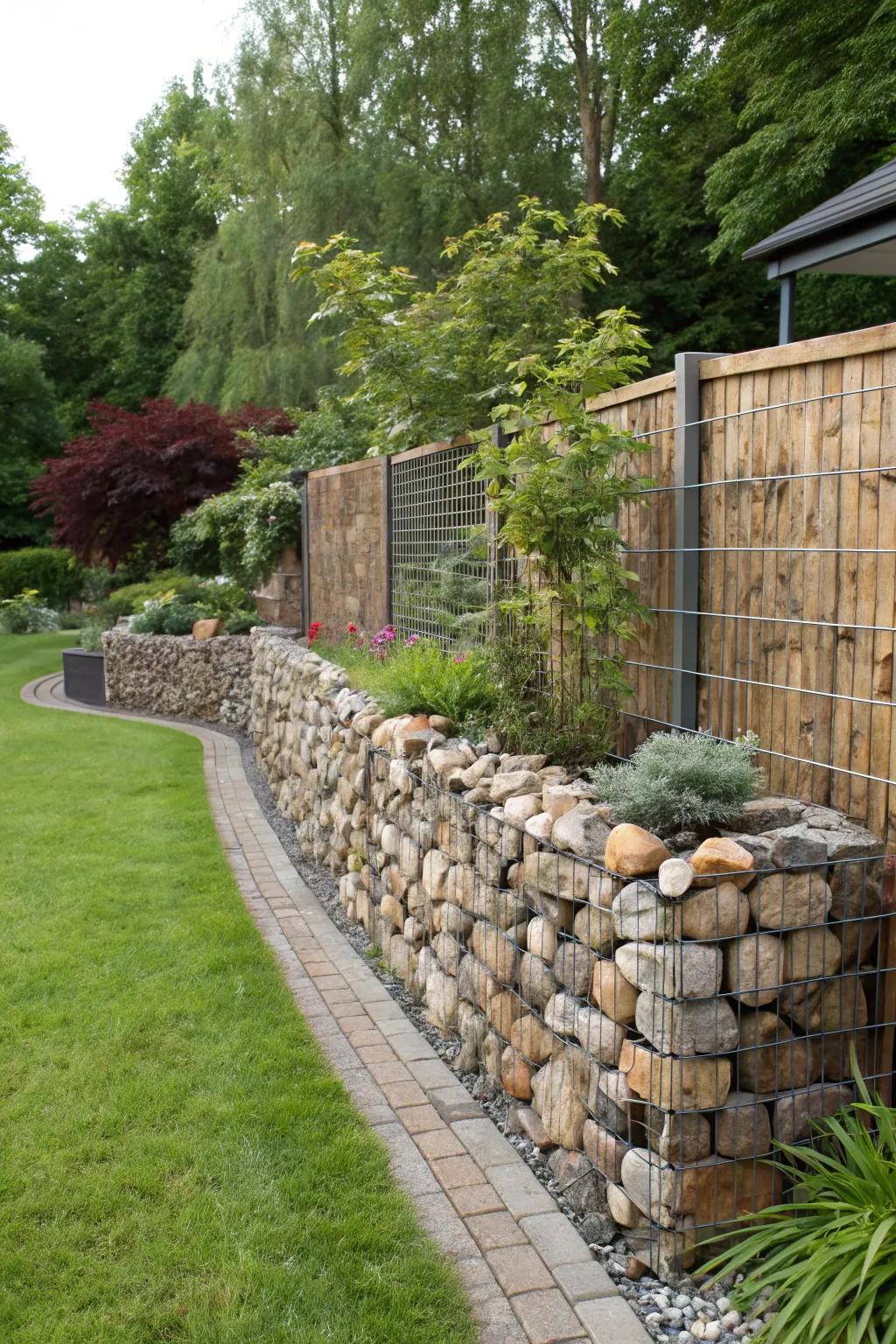 Achieve harmony by integrating stone fences with the landscape.