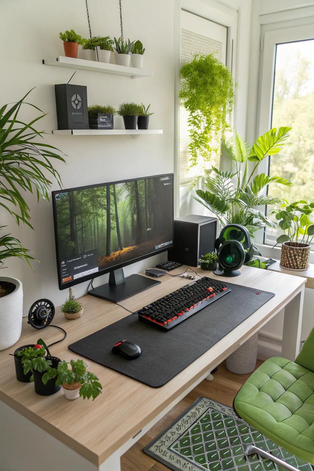 Revitalize your setup using organic greenery.