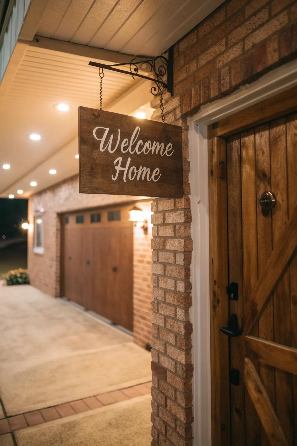 Greeting signage incorporates a personal element into your entryway.