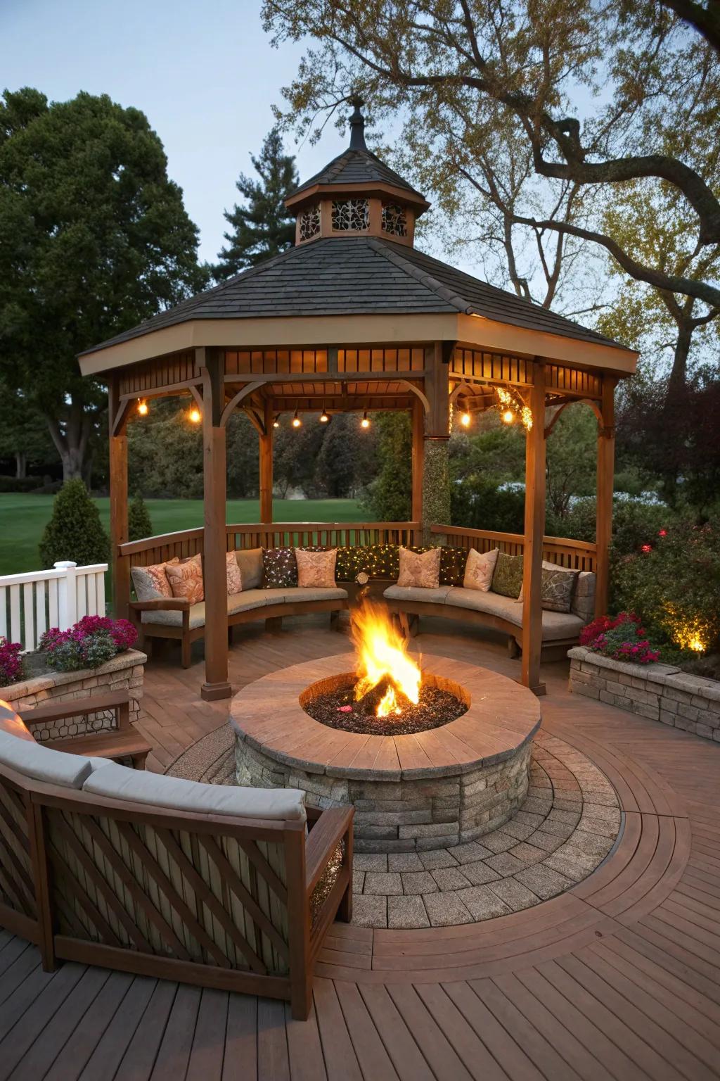 Fashion snug corners for leisure with benches and pillows.