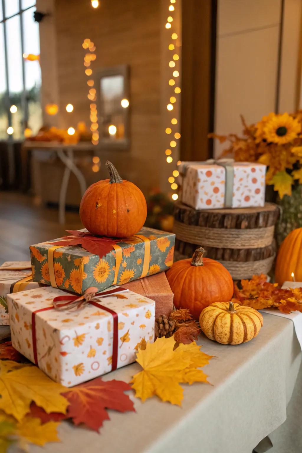 Celebrate the season using themed decorations for your gift arrangement.