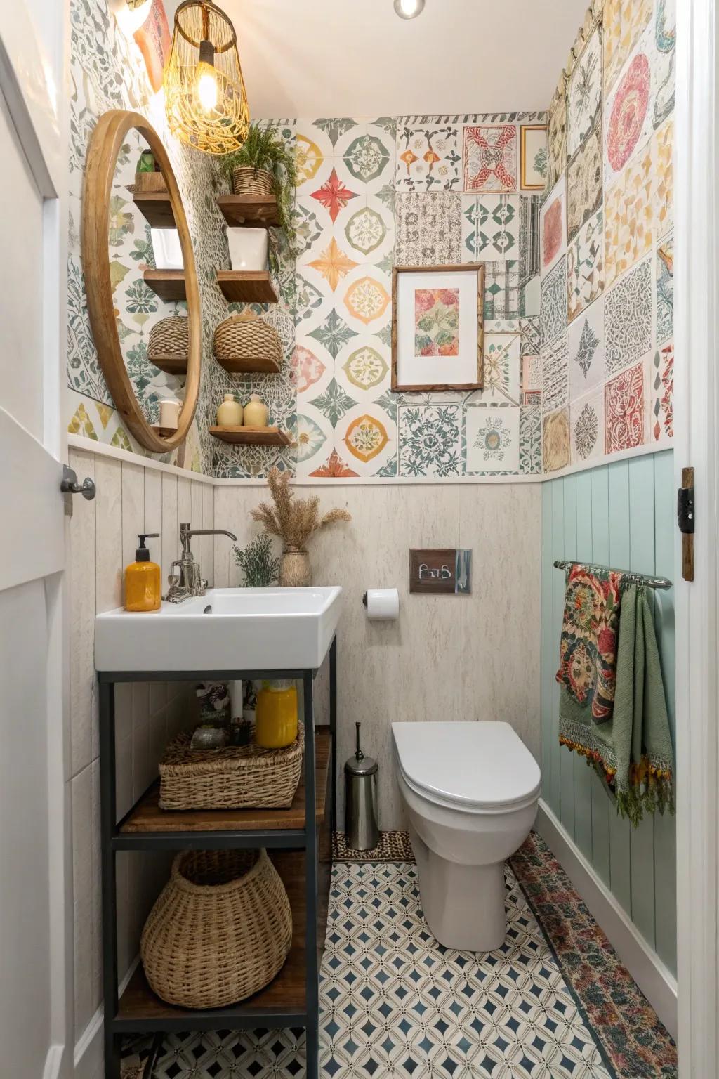Distinct pattern combinations cause eclectic designs.