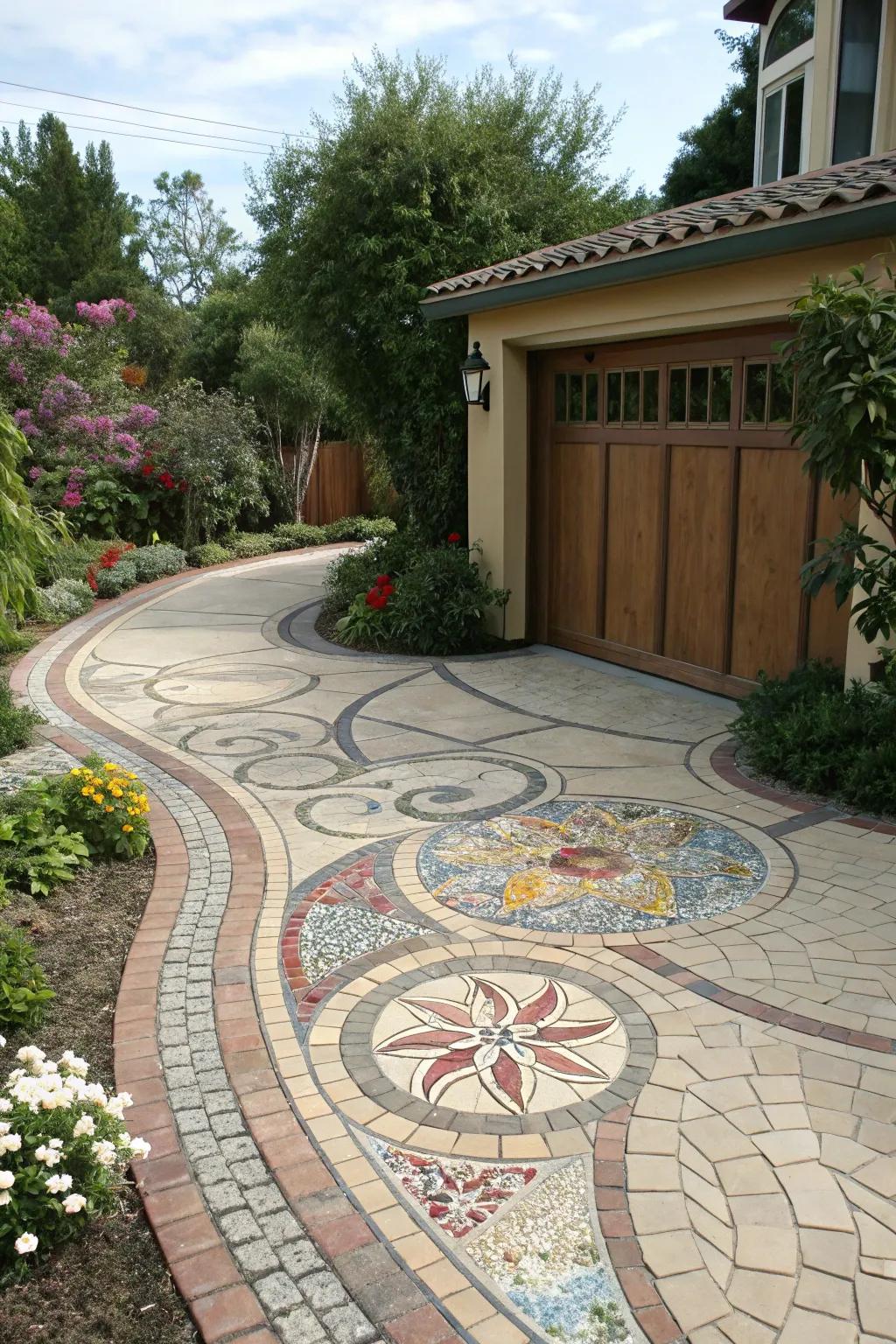 Mosaic tile details include unique charm and color.
