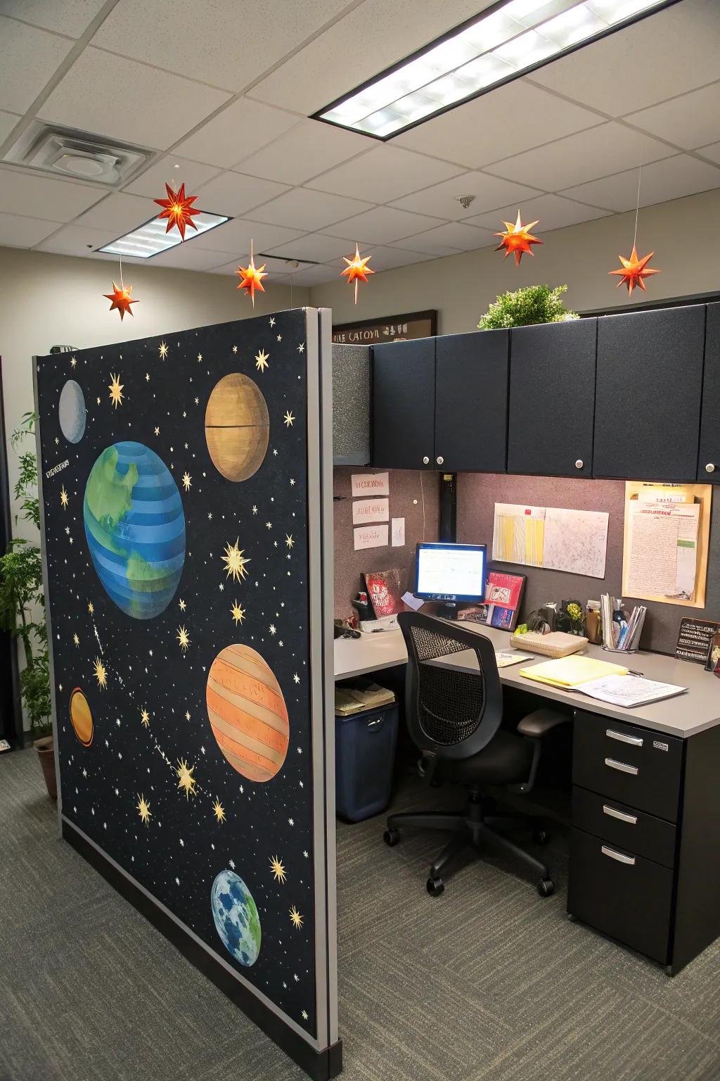 Explore the universe with a space odyssey theme that shines bright.