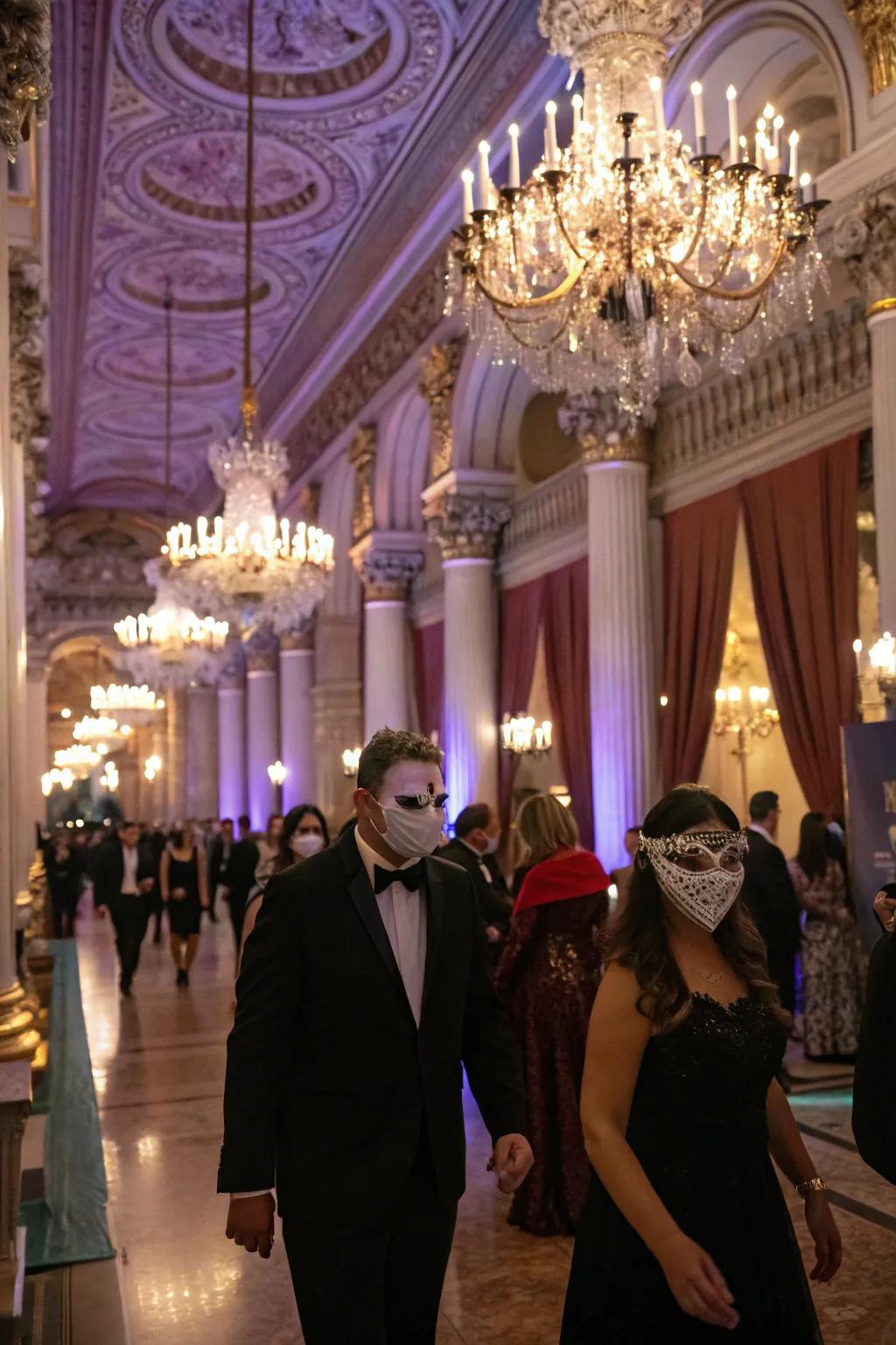 Impart an air of mystery with a nocturnal ball theme.
