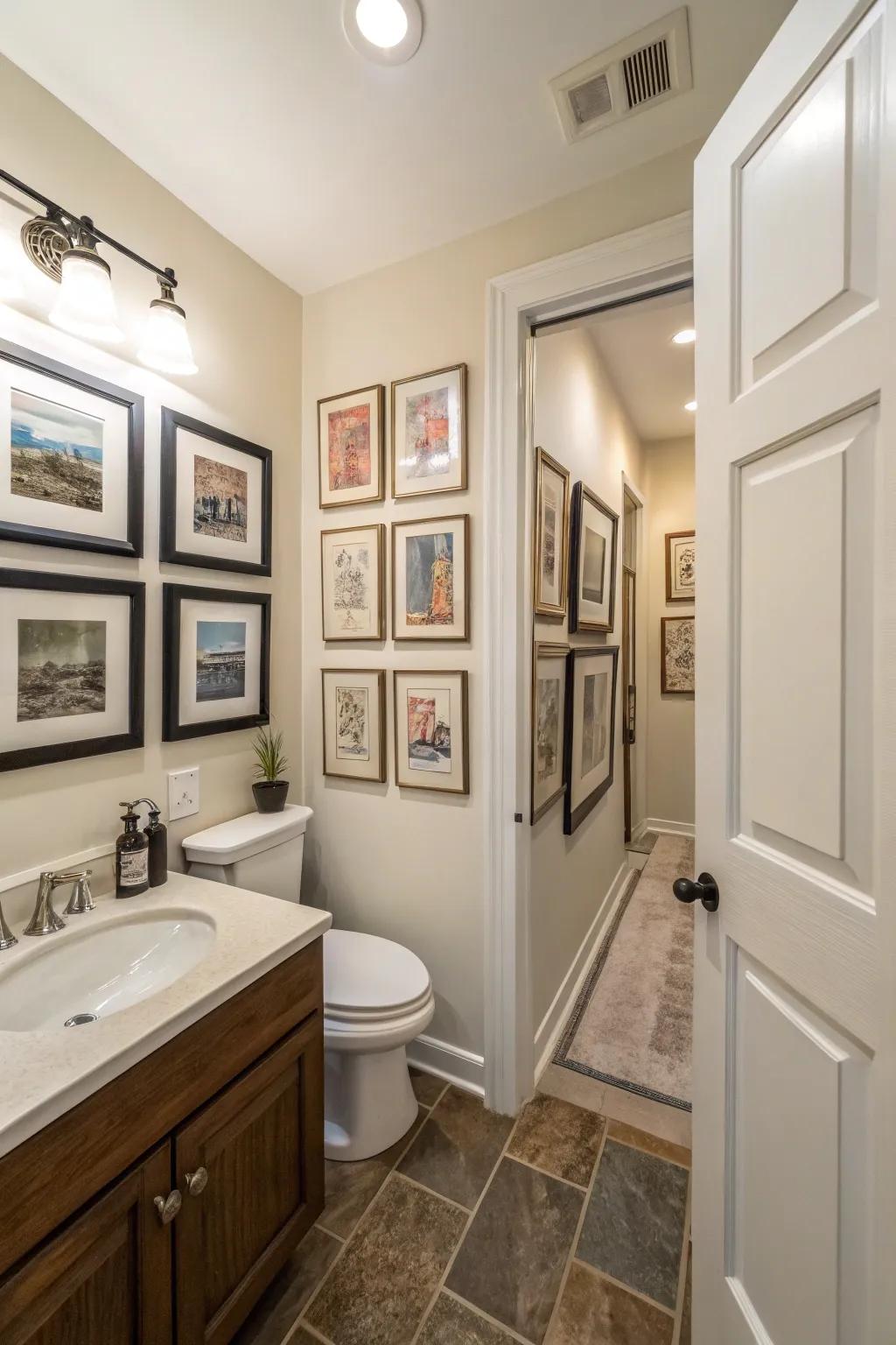 Wall displays add warmth and individuality.