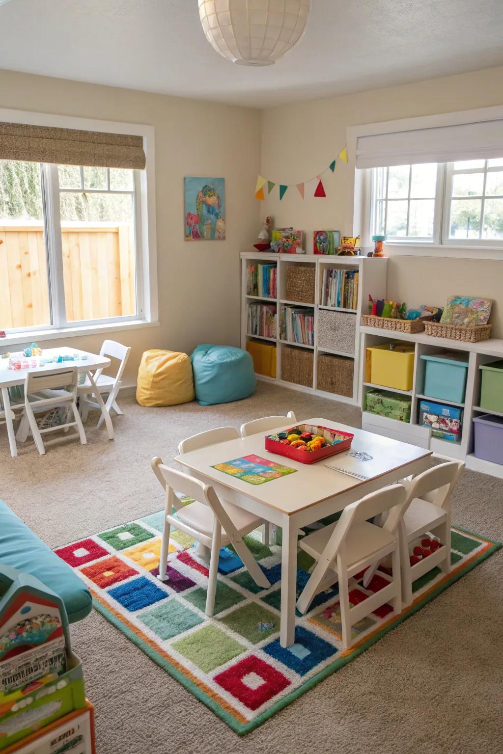 Flexible furniture planned for a versatile arrangement.