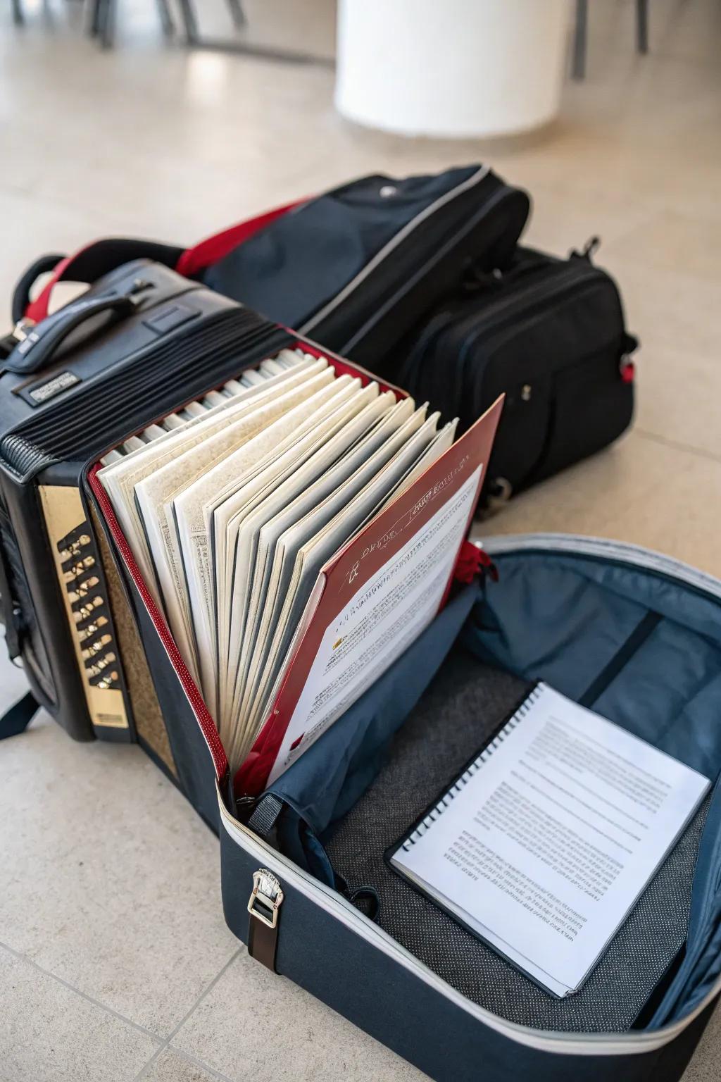 Accordion folders offer portability without losing organization.