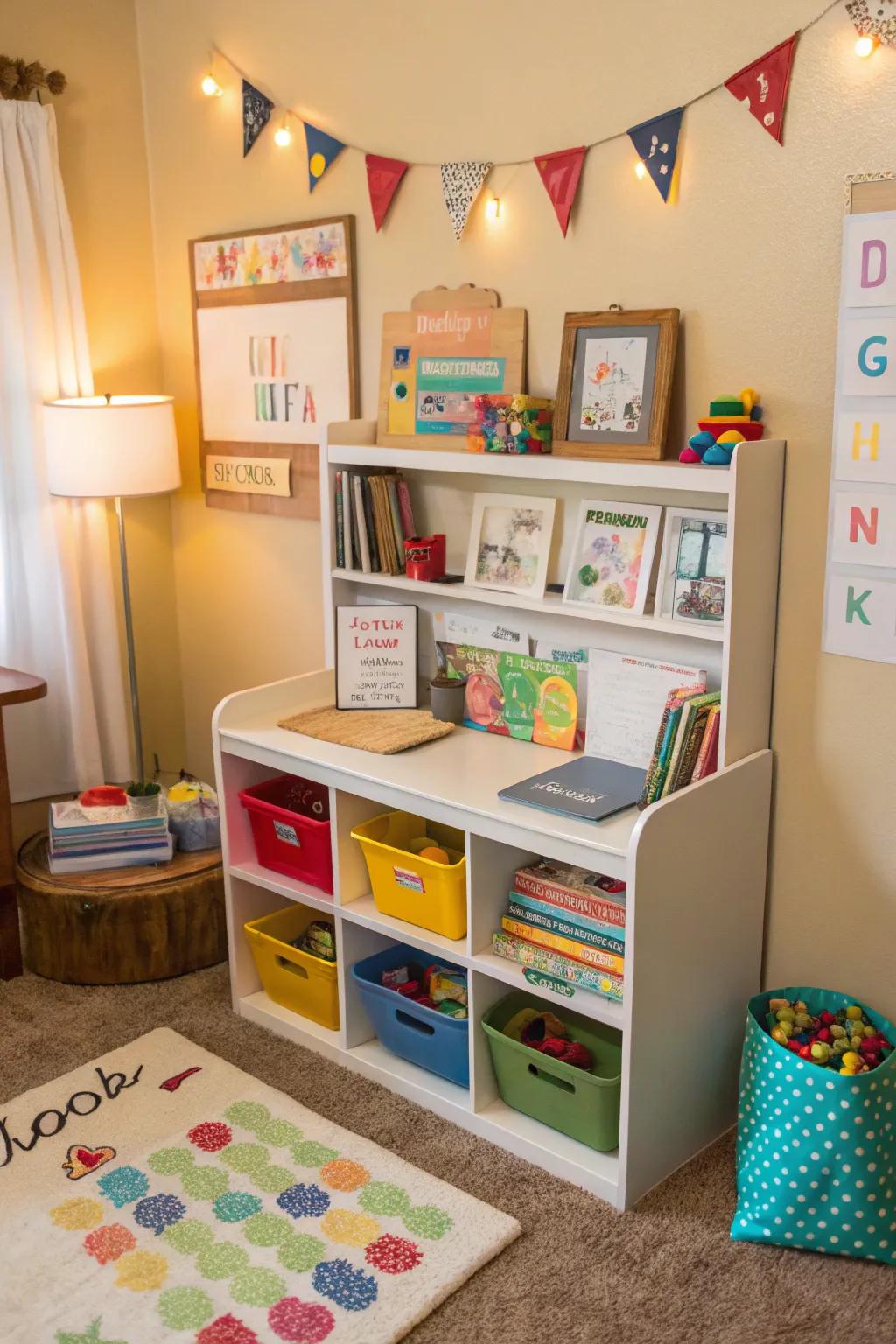 Children are encouraged to take ownership and be motivated by having their own personalized learning stations.