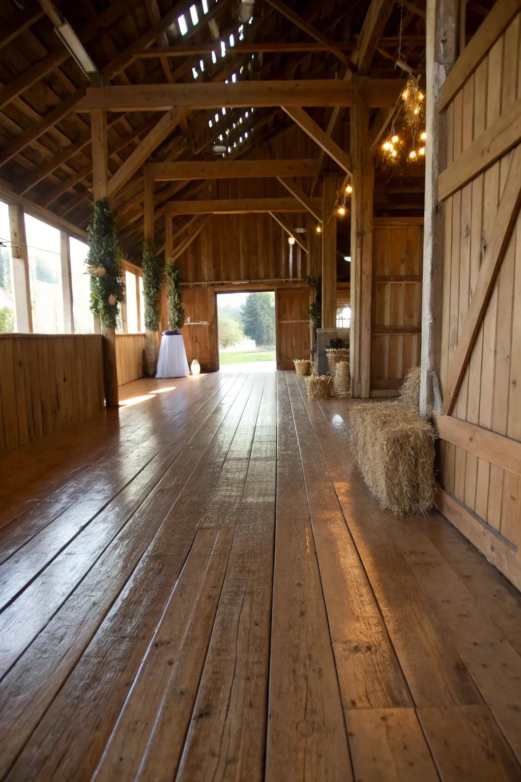Timber ground cover brings a touch of countryside warmth and beauty to equine facility walkways.