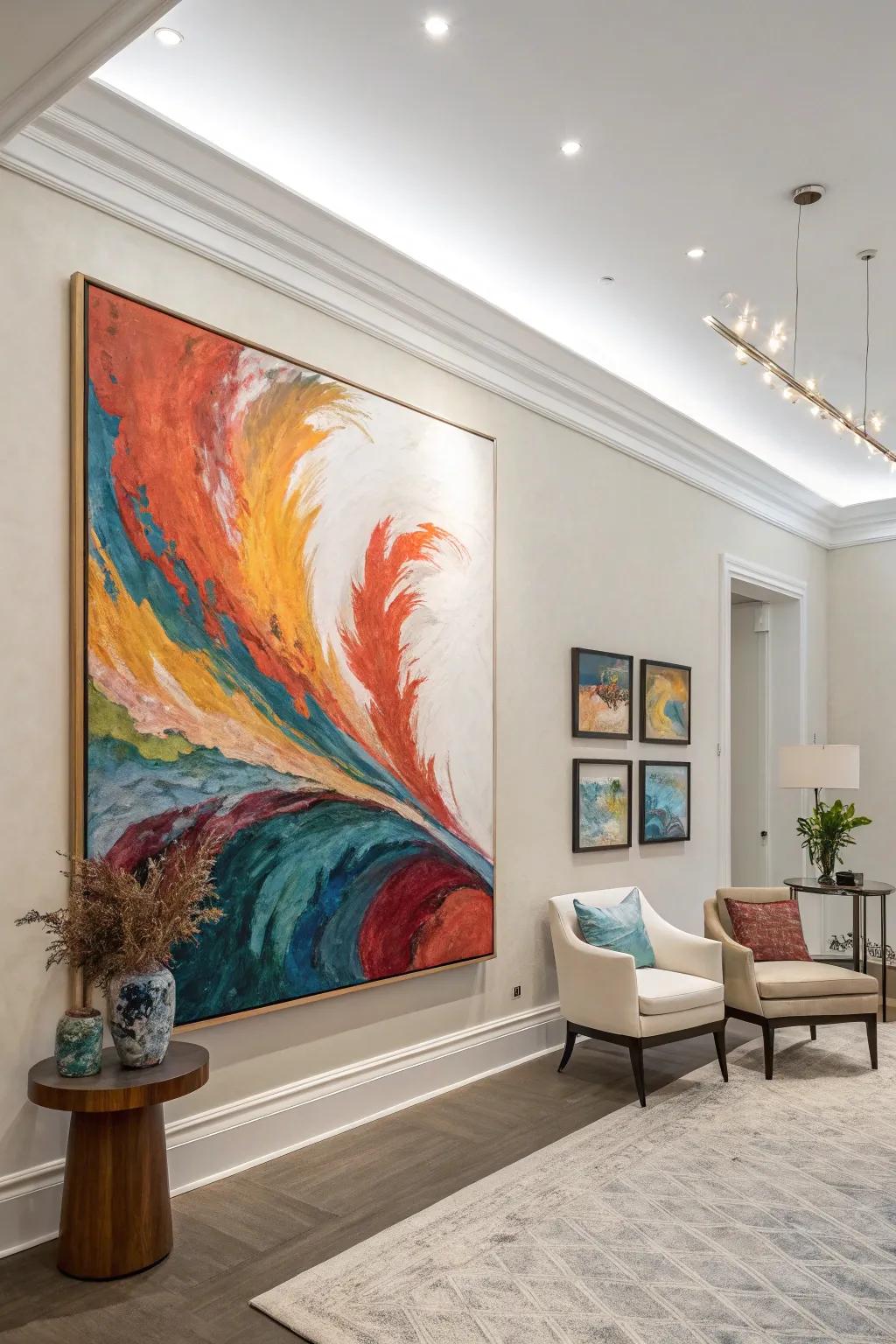Large format art pieces create a bold announcement