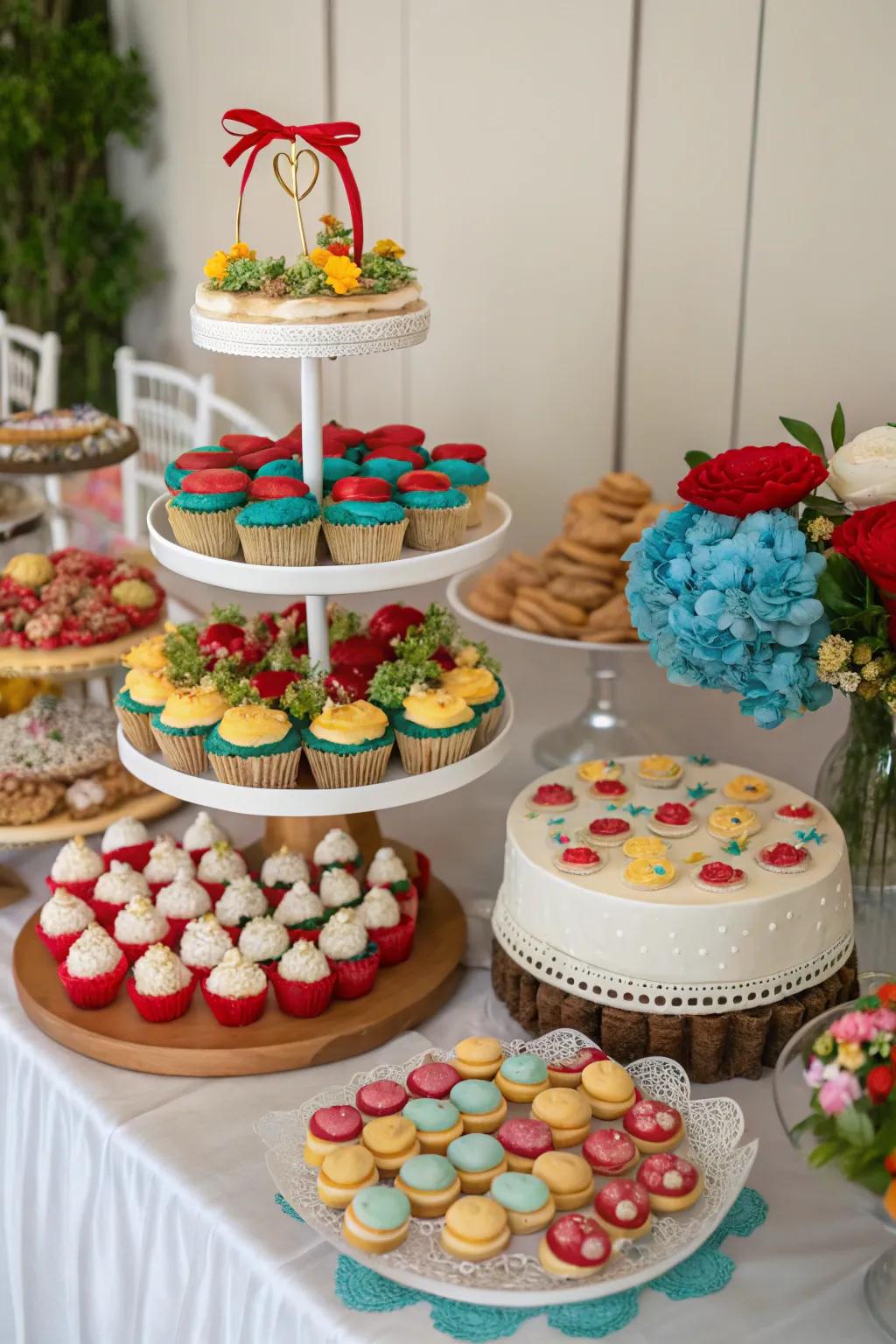A self-assembled sweets table provides both style and sweetness.