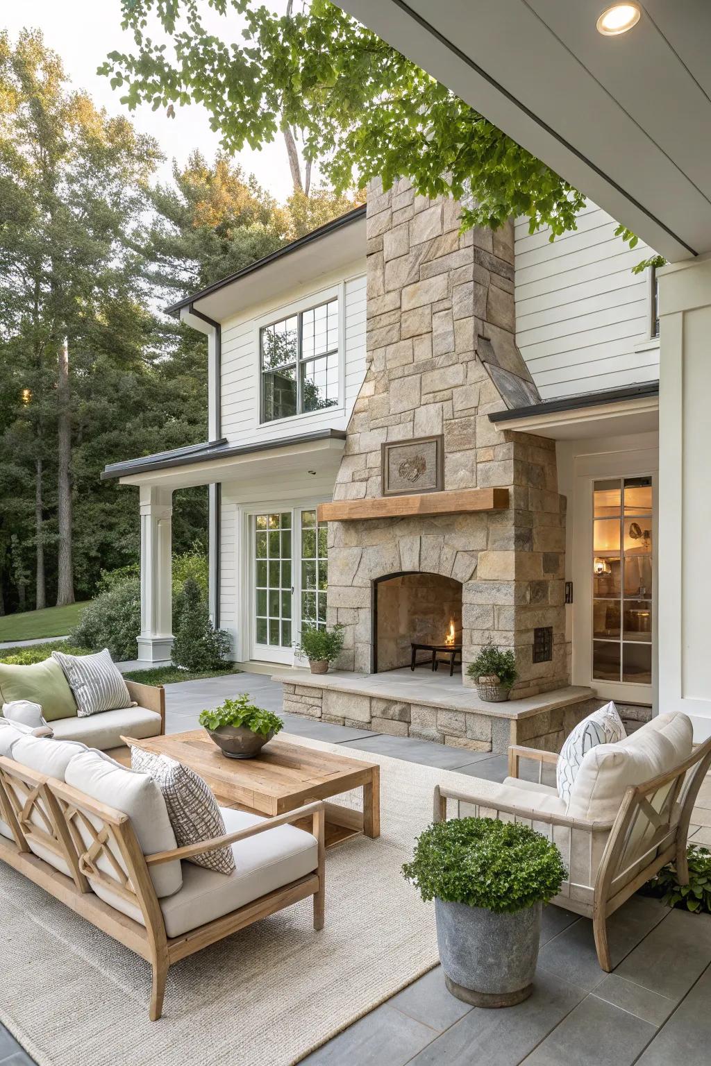 Soften the division between indoors and outdoors using a cohesive terrace design. 🌿 #OutdoorLiving #PatioDesign #HomeInspiration