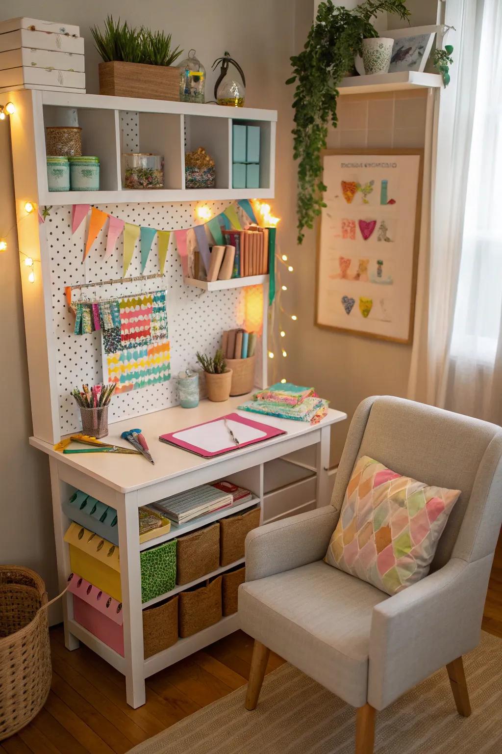A creative crafting corner for your guests' enjoyment