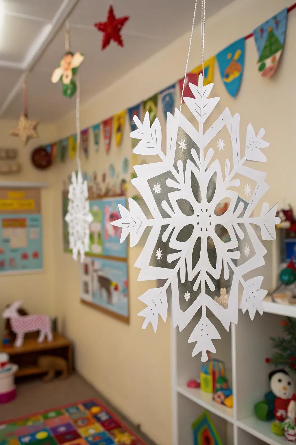 Fauna-themed snowflakes impart a whimsical sentiment to your décor.