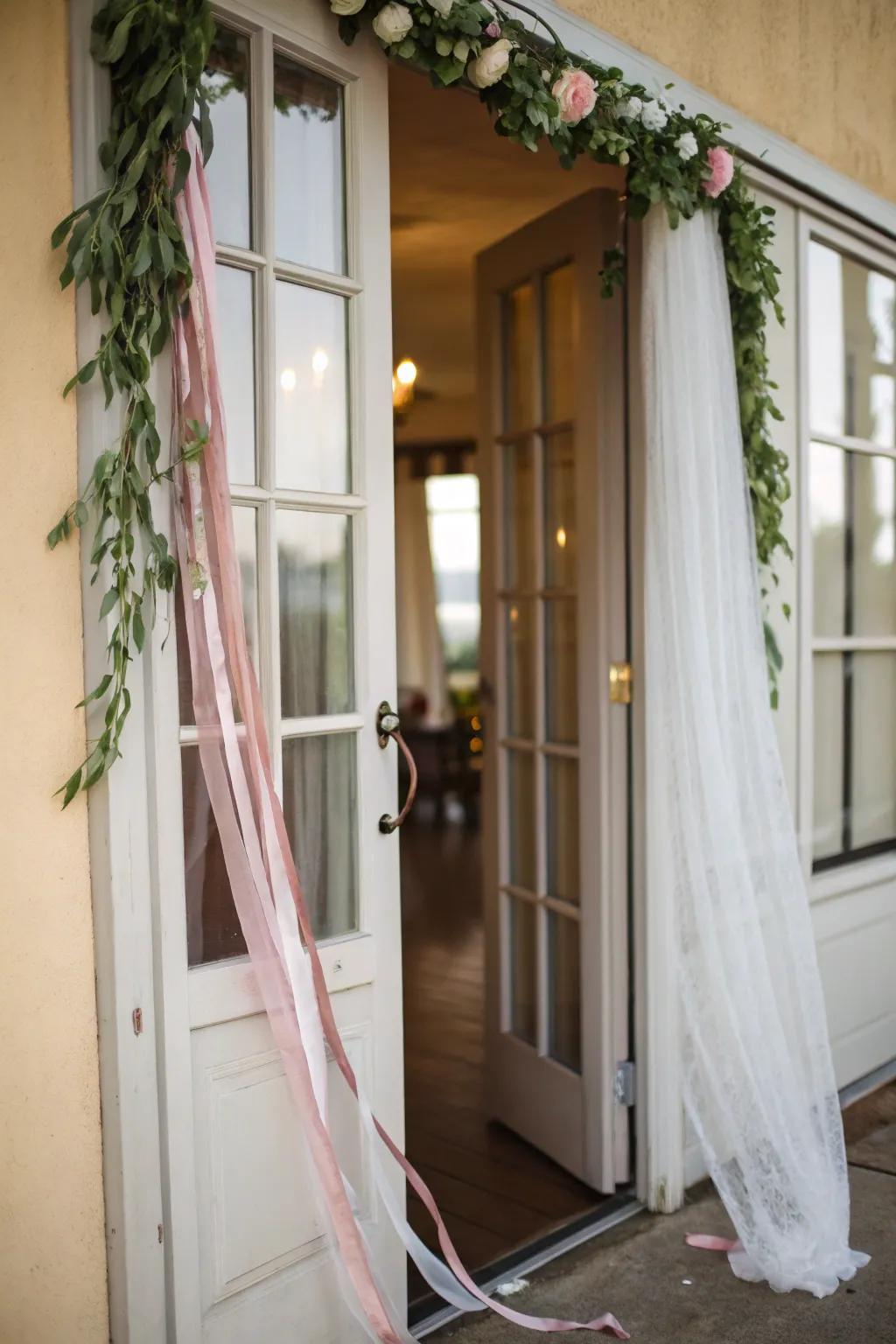 Infuse a playful accent with a streamer door drape.