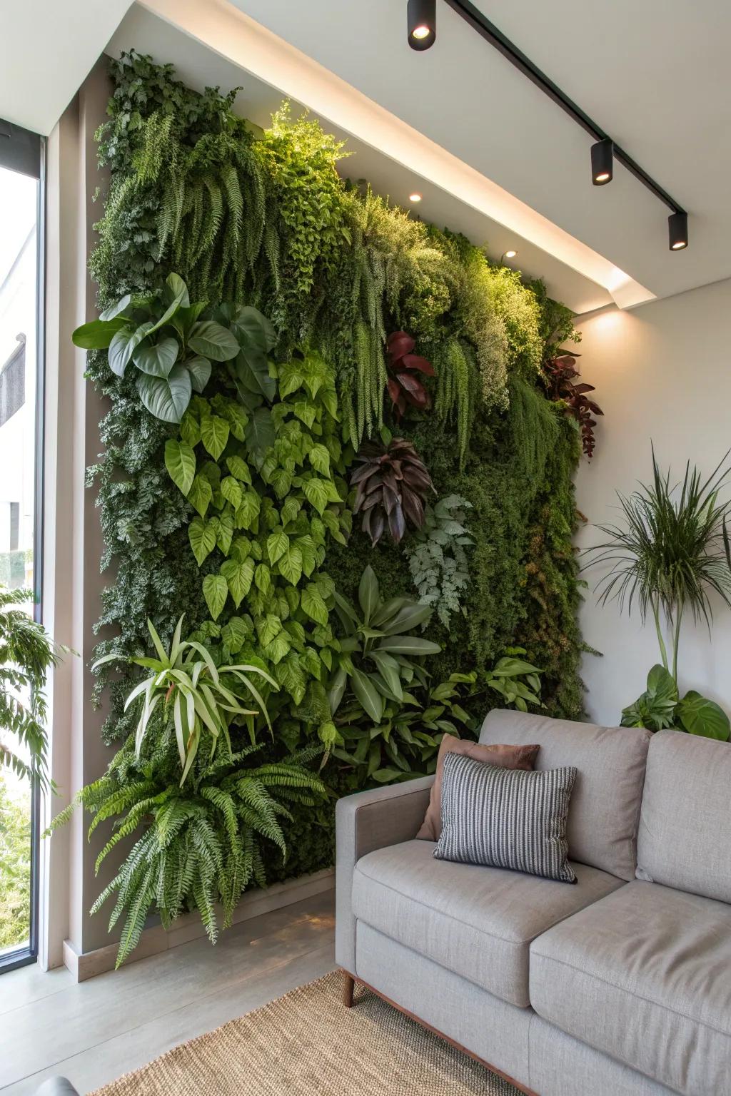 A plant wall brings the beauty of nature into your house.