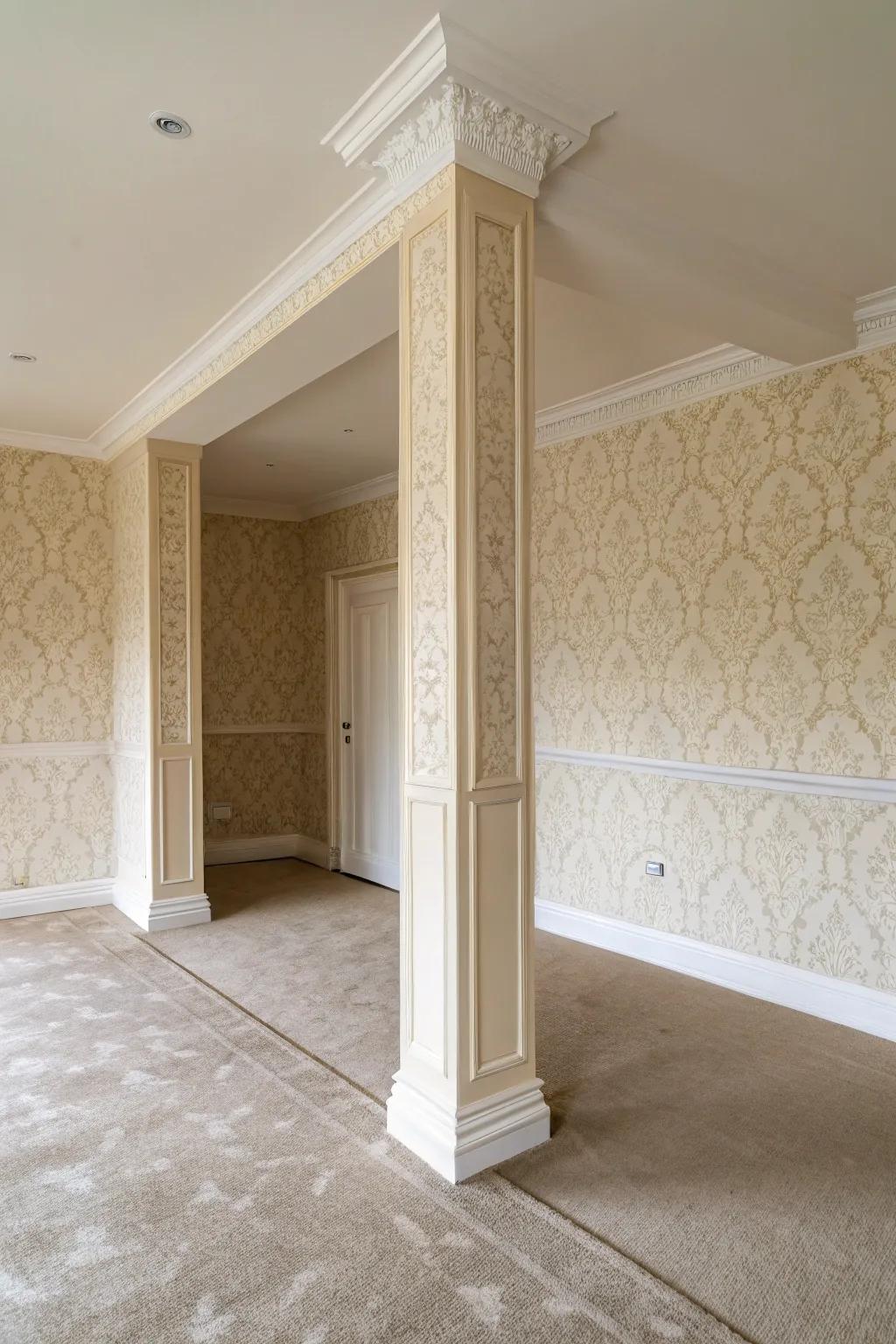 Wall covering achieves an unnoticeable aesthetic.