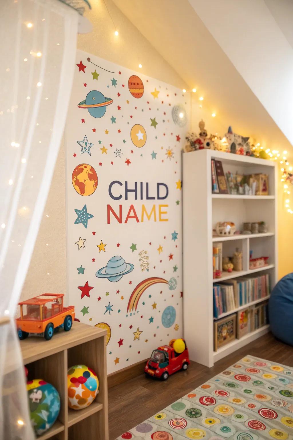 A playroom that feels uniquely yours with personalized wallpaper designs.