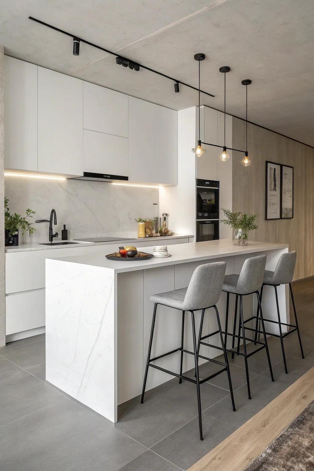 A minimalist peninsula, keeping things chic and simple.