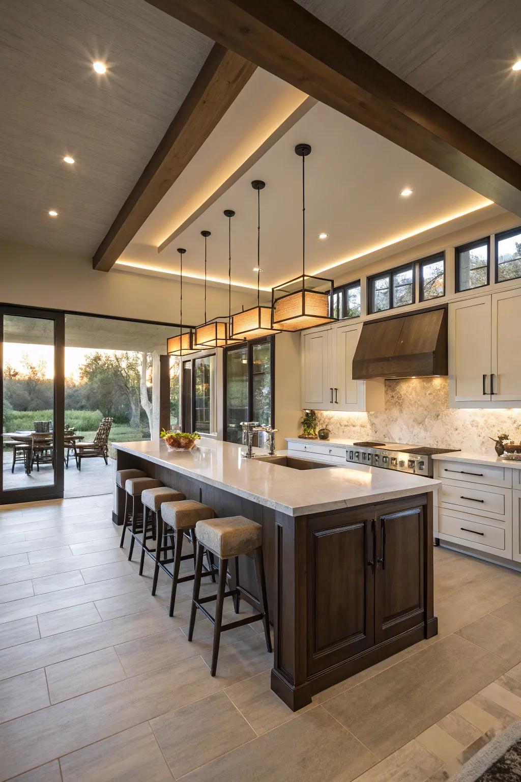 Lighting can enhance the feeling of spaciousness.