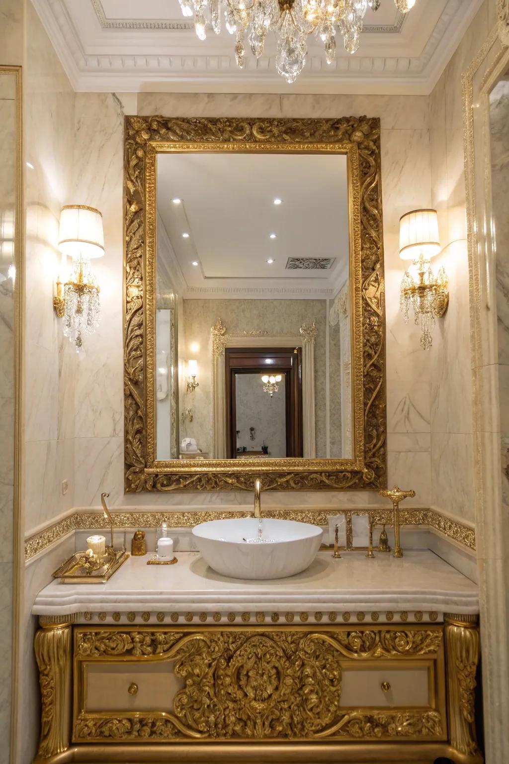 Gilded edges add a hint of opulence and refinement to reflectors.